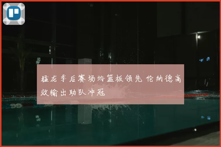 猛龙季后赛场均篮板领先 伦纳德高效输出助队冲冠