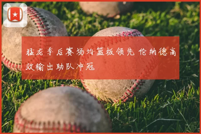 猛龙季后赛场均篮板领先 伦纳德高效输出助队冲冠